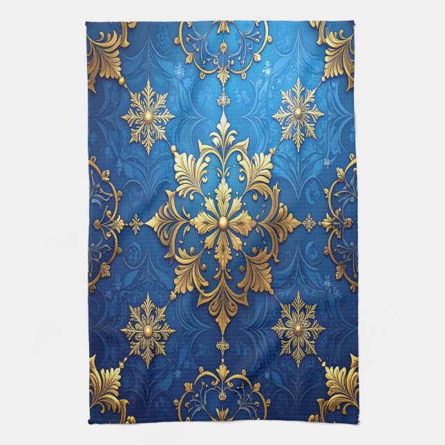 Blue Decorative Holiday Kitchen Towel Kökshandduk (Vertikal)