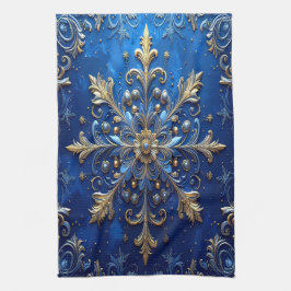 Blue Decorative Holiday Kitchen Towel Kökshandduk