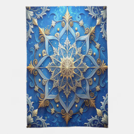 Blue Decorative Holiday Kitchen Towel Kökshandduk