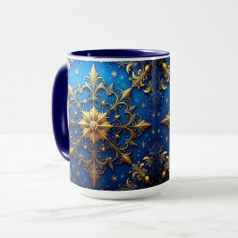 Blue Decorative Holiday Mug Mugg