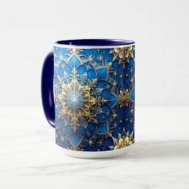 Blue Decorative Holiday Mug Mugg