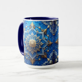 Blue Decorative Holiday Mug Mugg