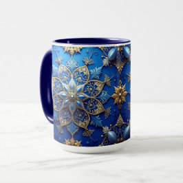 Blue Decorative Holiday Mug Mugg