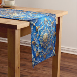 Blue Decorative Holiday Table Runner
