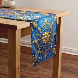 Blue Decorative Holiday Table Runner