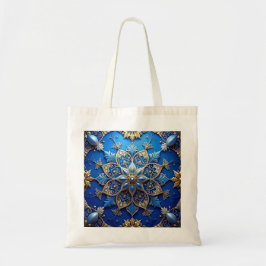 Blue Decorative Holiday Tote Bag Tygkasse