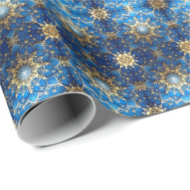 Blue Decorative Holiday Wrapping Paper Presentpapper