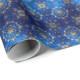 Blue Decorative Holiday Wrapping Paper Presentpapper