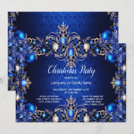 Blue Decorative jul Party-inbjudan Inbjudningar