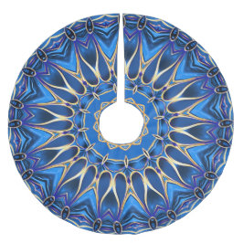 Blue Decorative Träd Skirt Julgransmatta Borstad Polyester