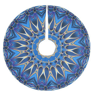Blue Decorative Träd Skirt Julgransmatta Borstad Polyester