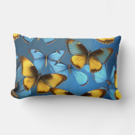 Blue Dekorativ kudde med Butterflies