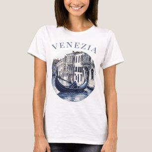 Blue Delft Blue Venice Gondola T Shirt