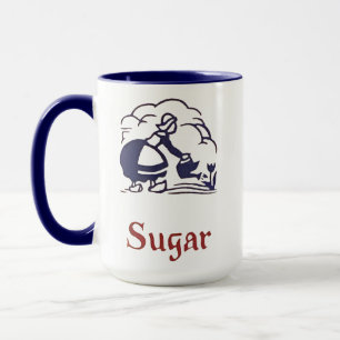 Blue Delft Dutch Girl Sugar Mugg