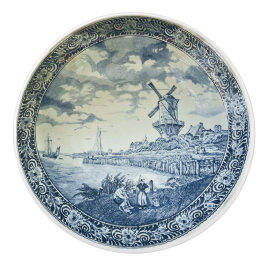 Blue Delft Kvarn Dutch Plate Knopp