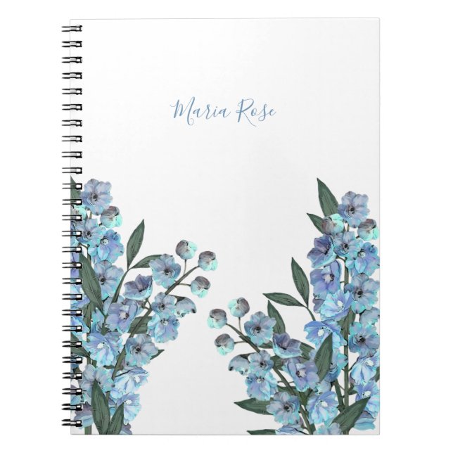 Blue Delphinium Anteckningsbok (Framsidan)