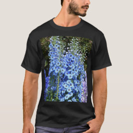 Blue Delphinium Blommigt Flowers Garden Nature T Shirt