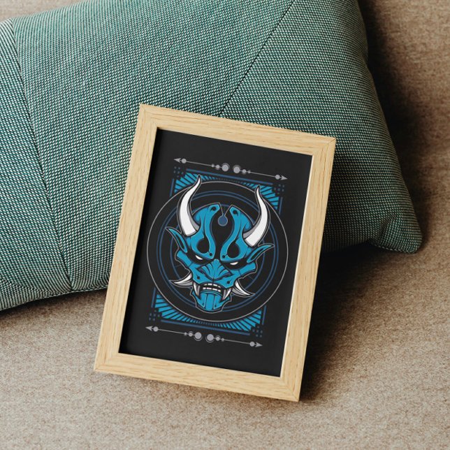 Blue Demon Oni Mask Poster (Skapare uppladdad)