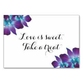 Blue Dendrobium Orchid Kärlek är Sweet Bröllop Sig Bordsnummer