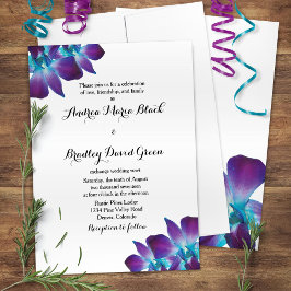 Blue Dendrobium Orchid Wedding bjudande Inbjudningar