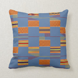 Blue Denim African Kente Masculine Kudde