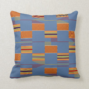 Blue Denim African Kente Masculine Kudde