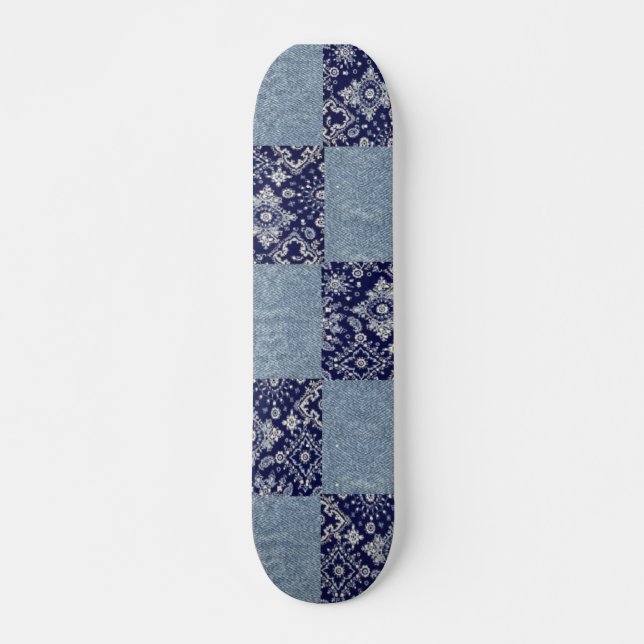 Blue Denim Bandana Skateboard Bräda 19,5 Cm (Framsida)