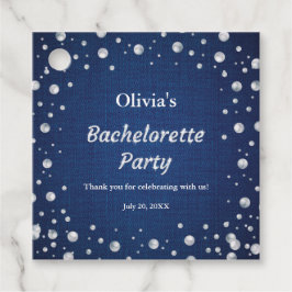 Blue Denim Diamonds Pearls Bachelorette Party Gåvor Etiketter