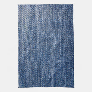 Blue Denim Fabric Jeans Struktur Kökshandduk