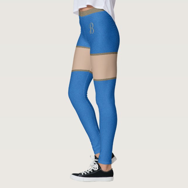 Blue Denim Jeans Kort Skin Tights & Thighbots (Vänster)