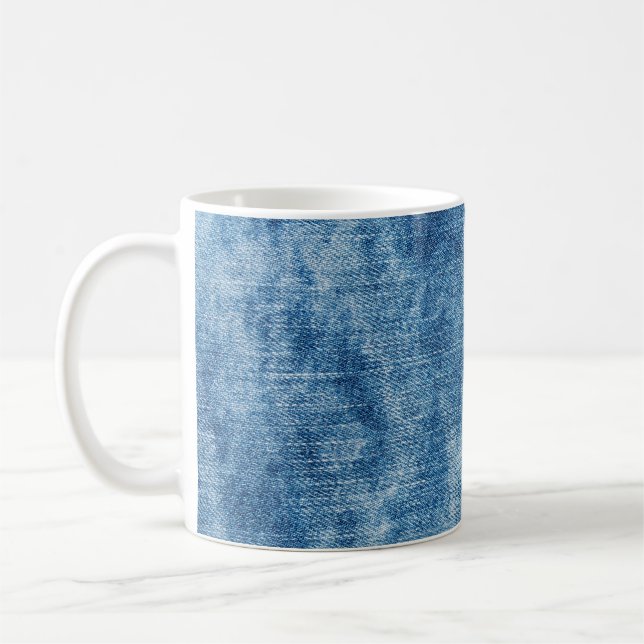 Blue denim jeans struktur kaffemugg (Vänster)