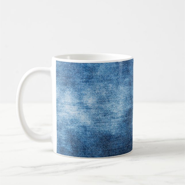 Blue denim jeans struktur kaffemugg (Vänster)