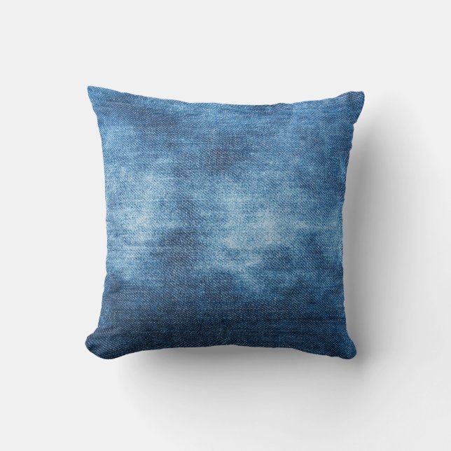 Blue denim jeans struktur kudde (Framsida)