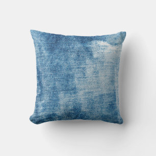 Blue denim jeans struktur kudde