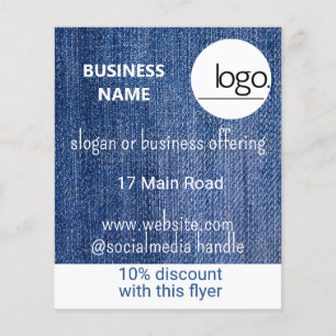 BLUE DENIM LOGOTYP AFFESS MARKNADSFÖRING PROMOTION FLYGBLAD