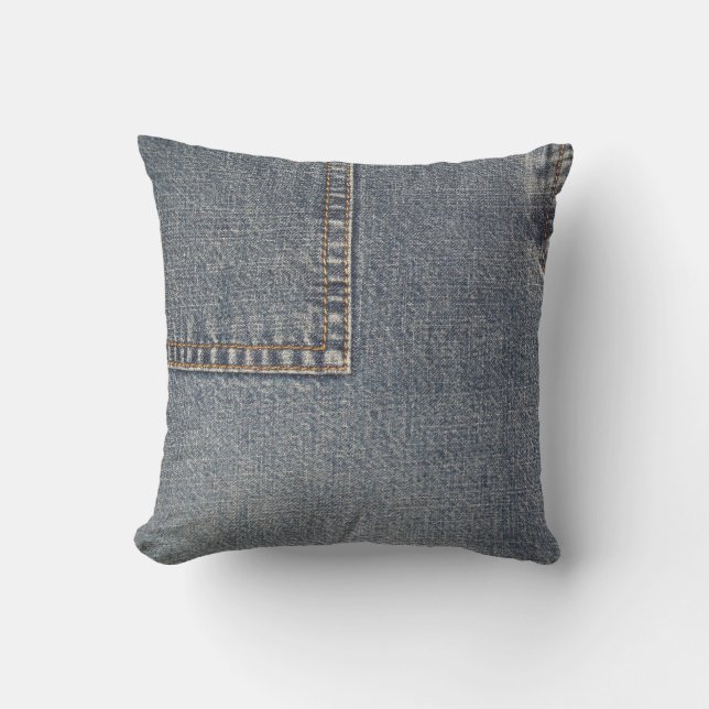 Blue denim Pillow Kudde (Framsida)