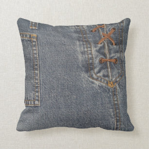Blue denim Pillow Kudde