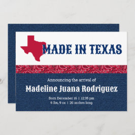 Blue Denim & Red Bandana Print Texas Baby Meddelande