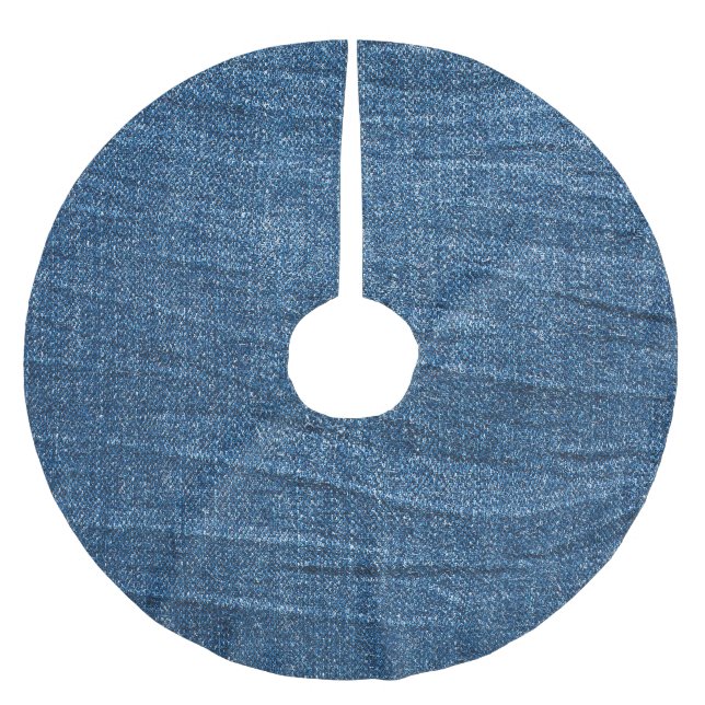 Blue Denim Struktur: Klassiska Jeans. Julgransmatta Borstad Polyester (Framsidan)