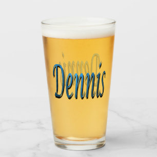 Blue Dennis Namn Logotyp Glaskopp