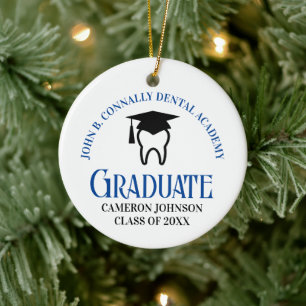Blue Dental School Student Keepsaké jul Julgransprydnad Keramik