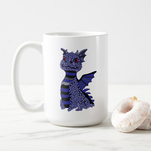 Blue Diamond Dragon Kaffemugg (Med munk)