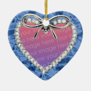 Blue Diamond Heart Ram Ornament