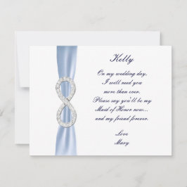 Blue Diamond Infinity Bröllop Brudtjänarens Kort