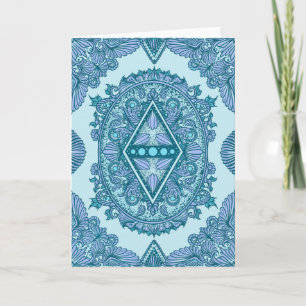 Blue Diamond Mandala Kort