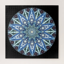 Blue Diamond Mandala Puzzle