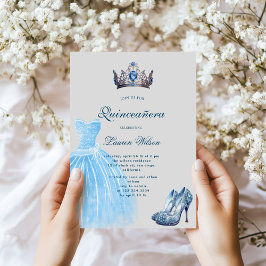 Blue Diamond Queen Exklusiv Quinceañera Inbjudningar