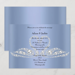 BLUE Diamond SVAN ELEGANT BRÖLLOP Inbjudningar