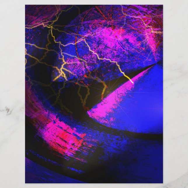 Blue Digital Abstrakt Art Reklamblad (Framsidan)