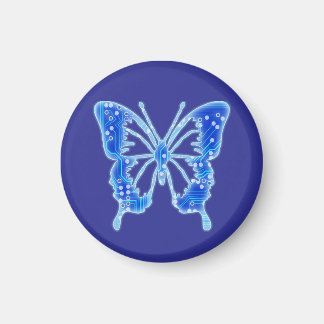 Blue Digital Butterfly, anpassa bakgrunden Magnet